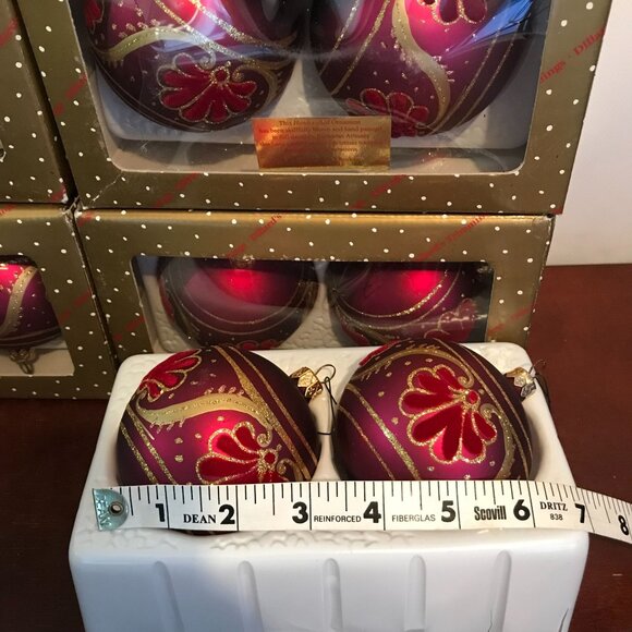 Handcrafted Christmas Glass Ornaments From Dillards 12 Total Pieces - Picture 3 of 7